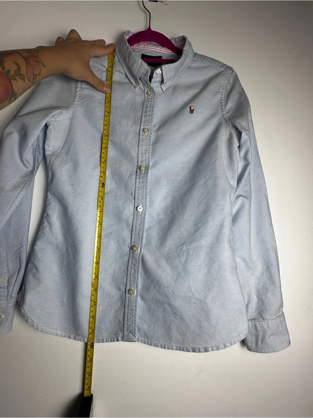 Ralph Lauren Blue Oxford Button Down Shirt Pony Logo Size 14
